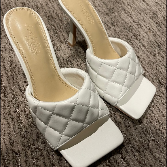 Charlotte Russe | Shoes | Square Toe Quilted White Heel | Poshmark
